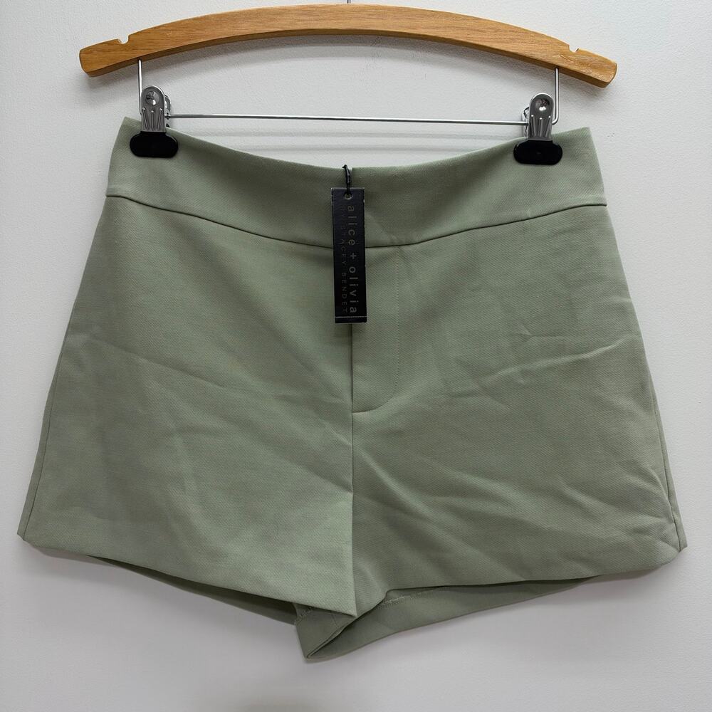 NWT Alice + Olivia Classics Sage Green Shorts sz US 8 Minimalist Preppy Coastal